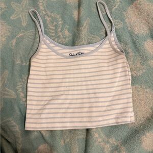 Brandy Melville Light Blue and White Striped Camisole